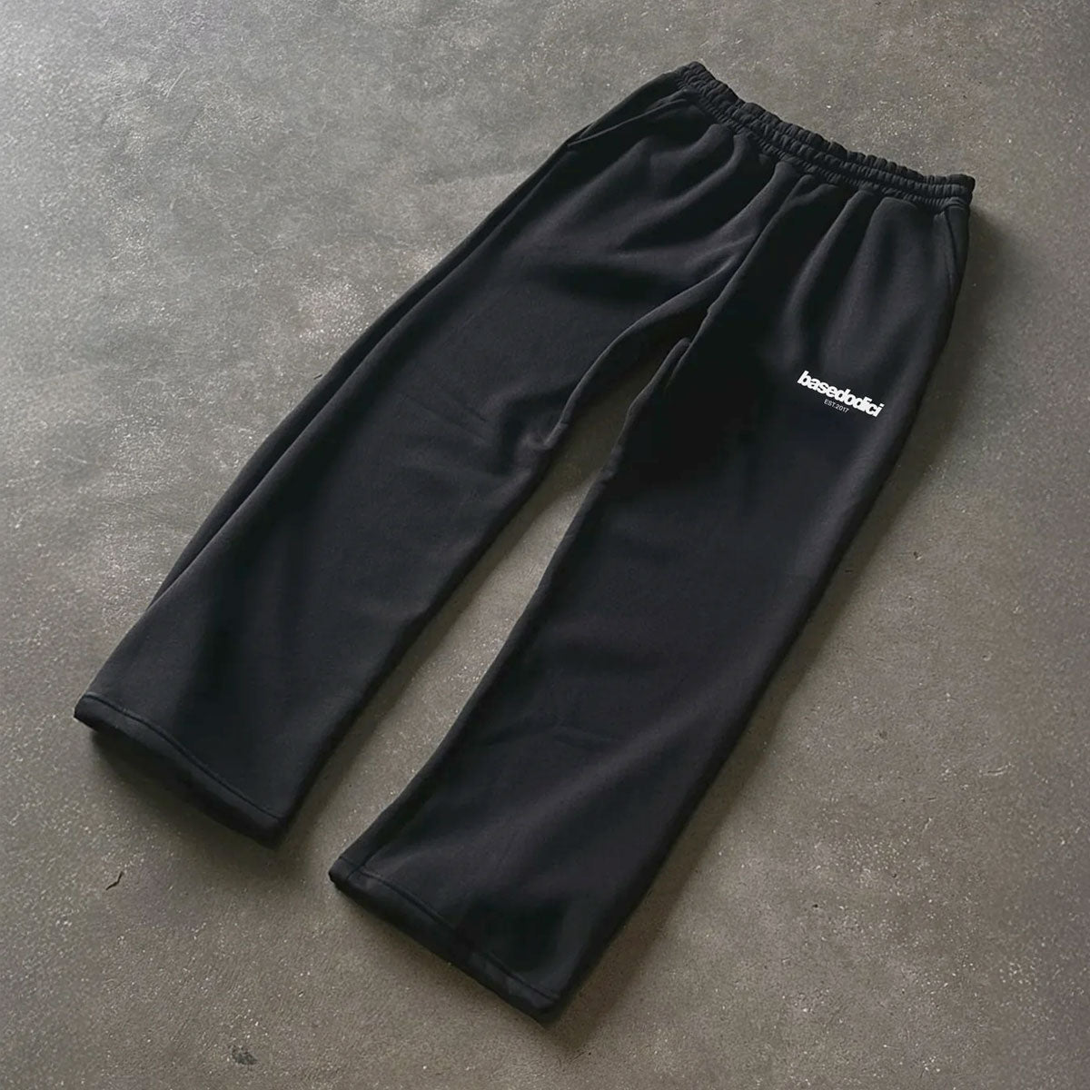 FLEECE PANTS "COMFY" FRONT LOGO BLACK/WHITE