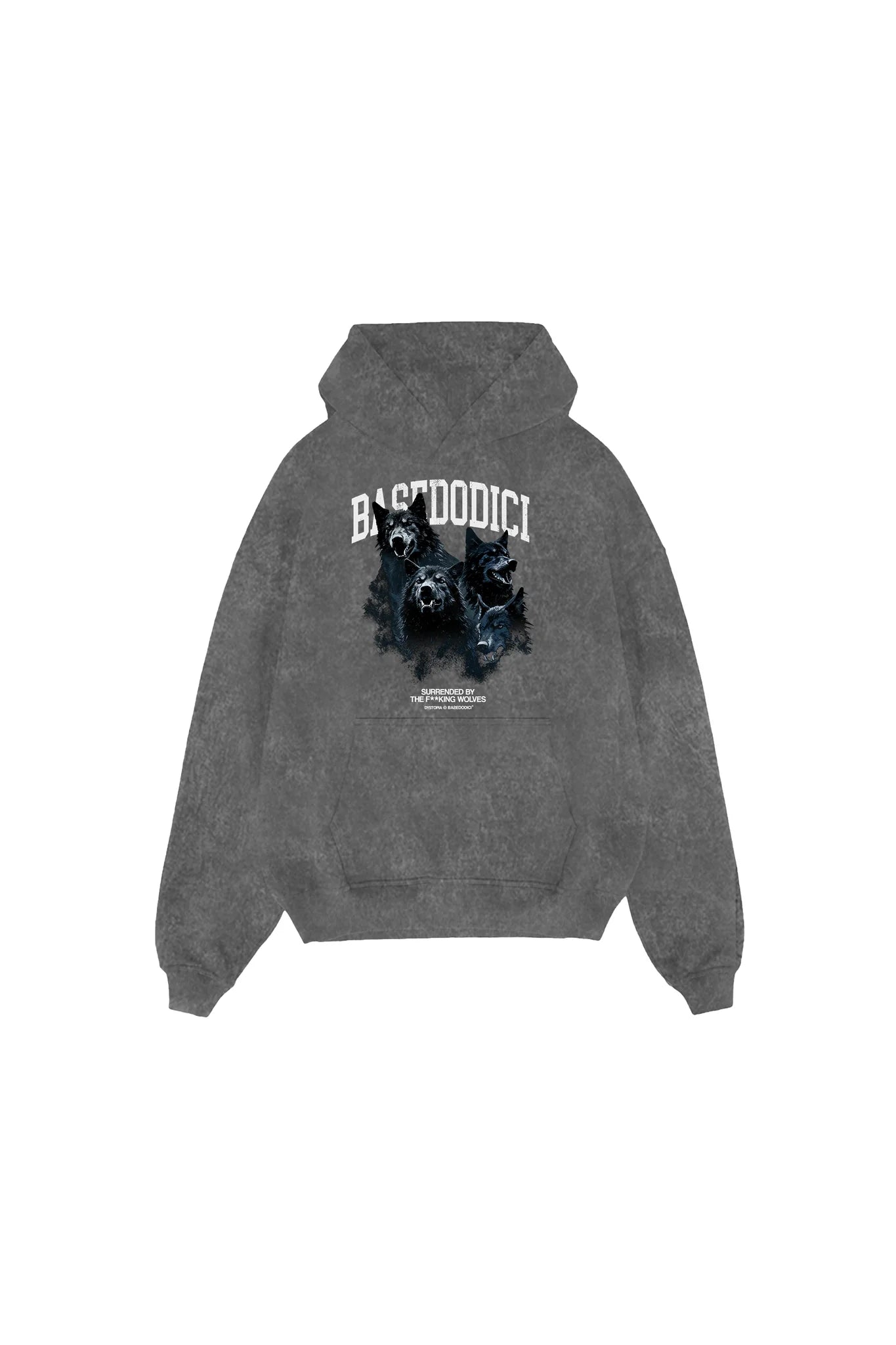 HOODIE “DYSTOPIA” WOLVES STONE WASHED