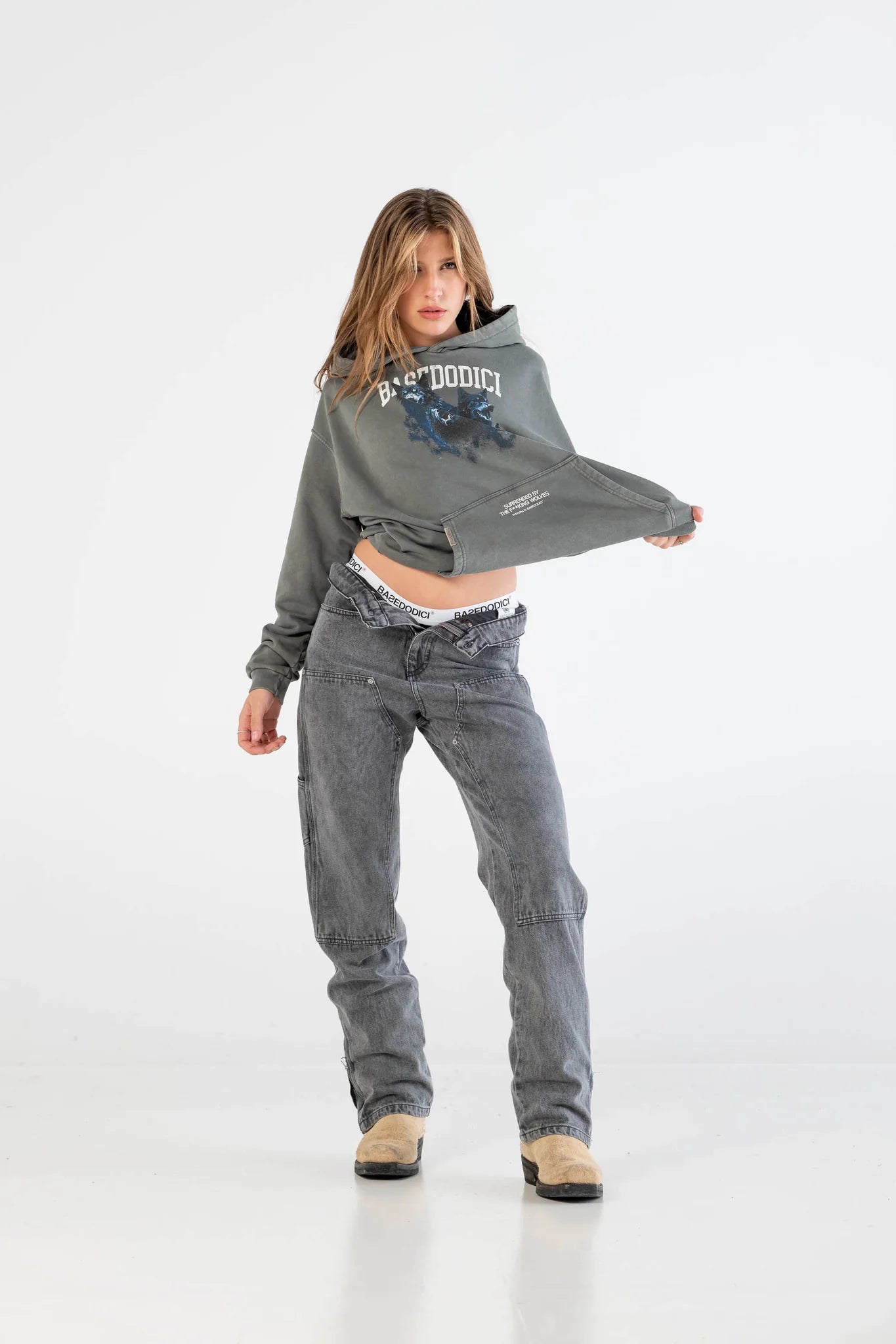 HOODIE “DYSTOPIA” WOLVES STONE WASHED