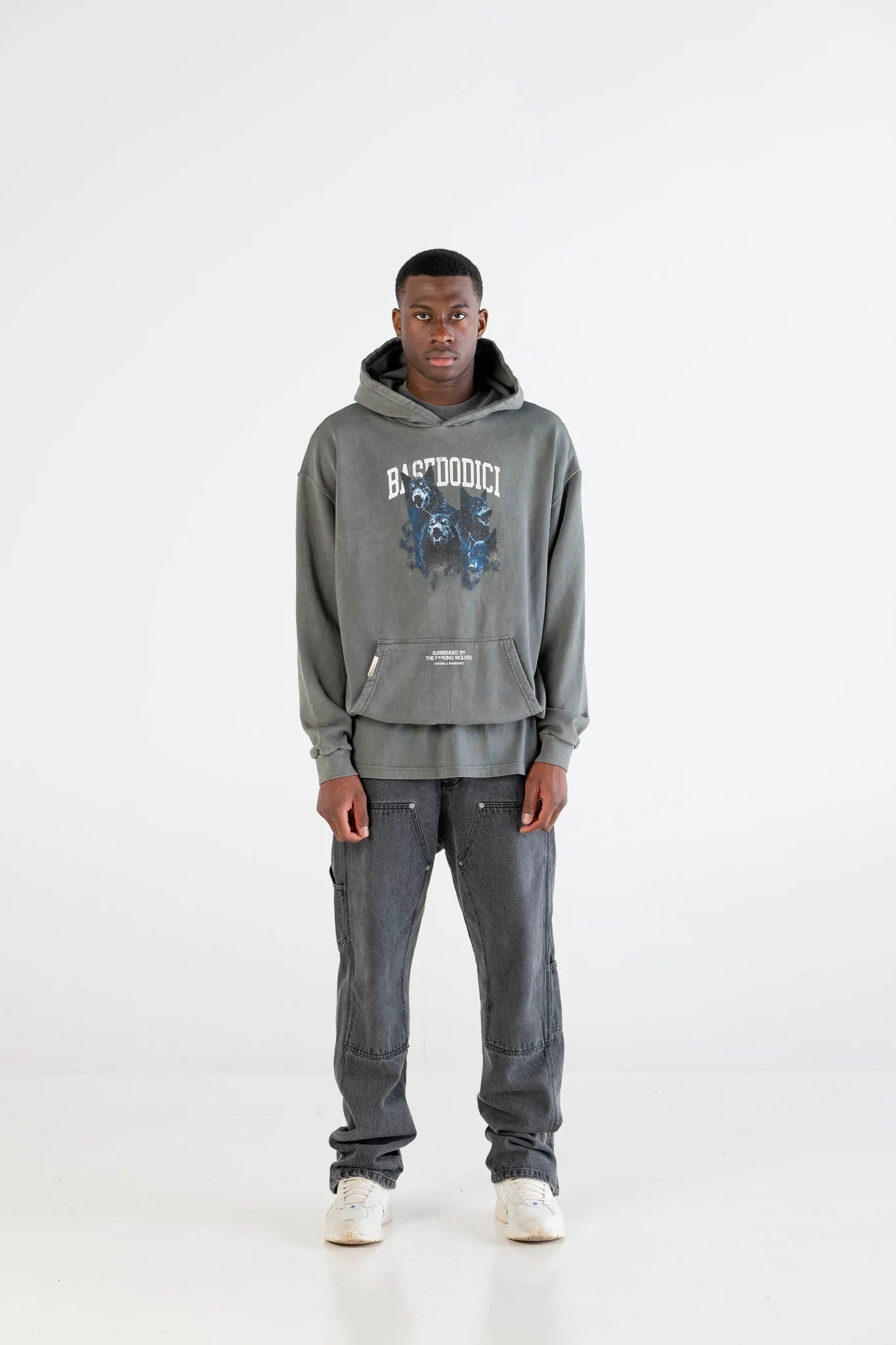 HOODIE “DYSTOPIA” WOLVES STONE WASHED