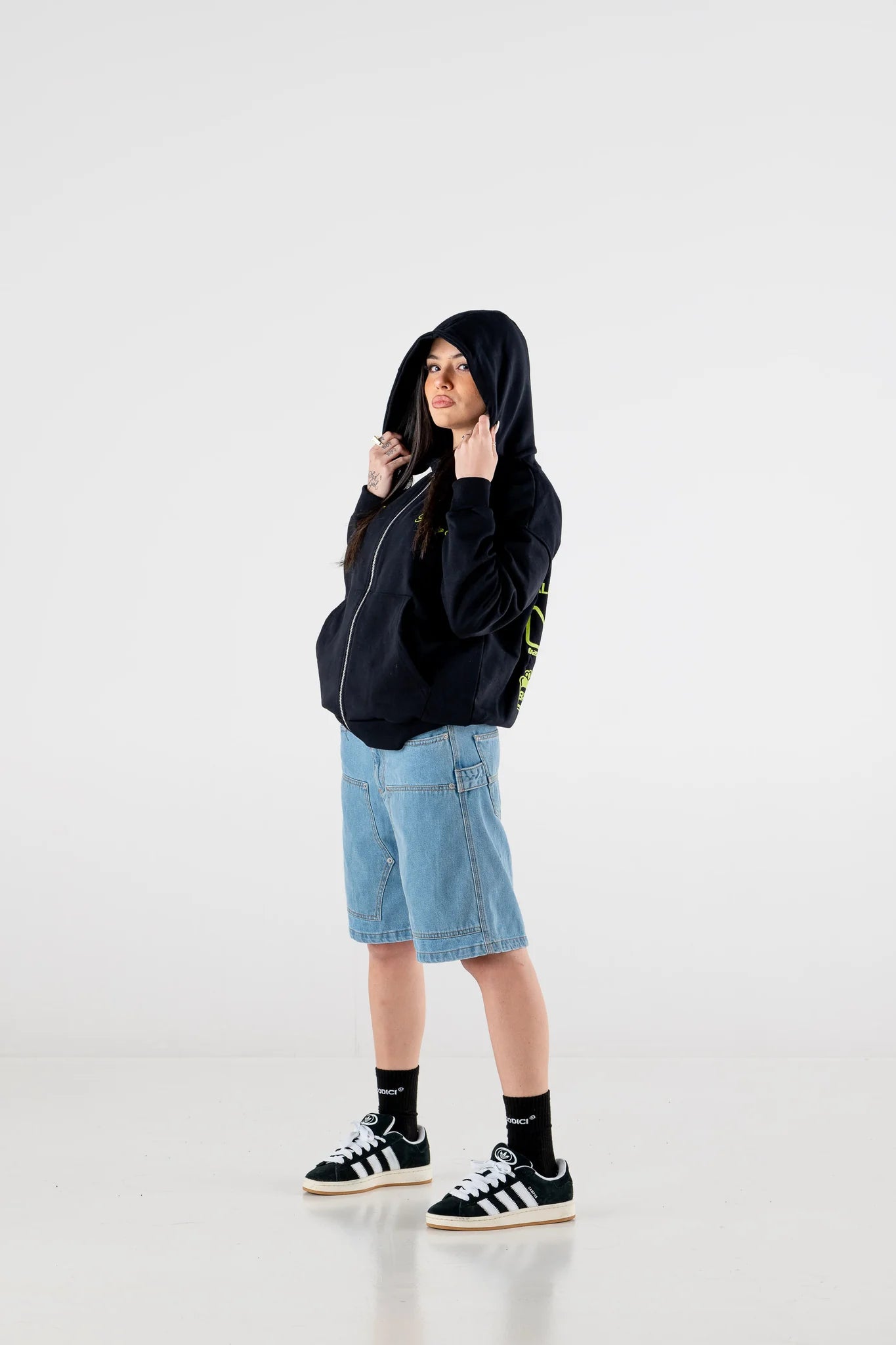 FULL ZIP “RESORT” RACING BLACK