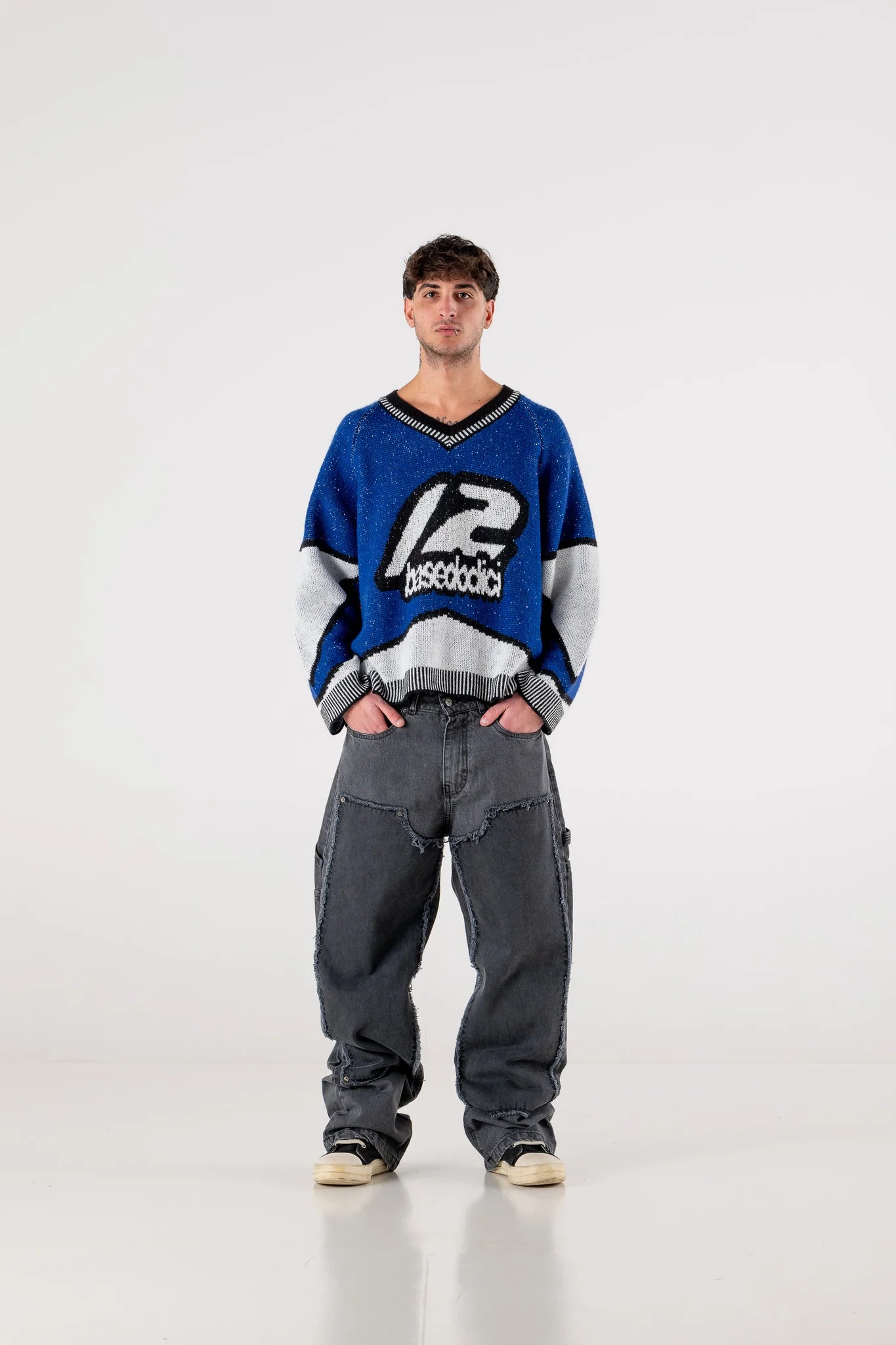DOUBLE KNEE PANTS "RACING MADE" DISTRESSED