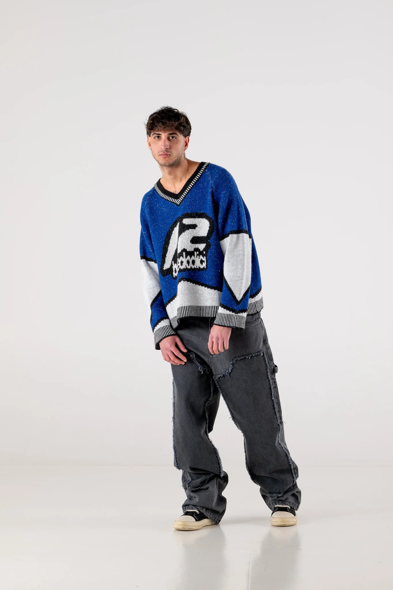 DOUBLE KNEE PANTS "RACING MADE" DISTRESSED