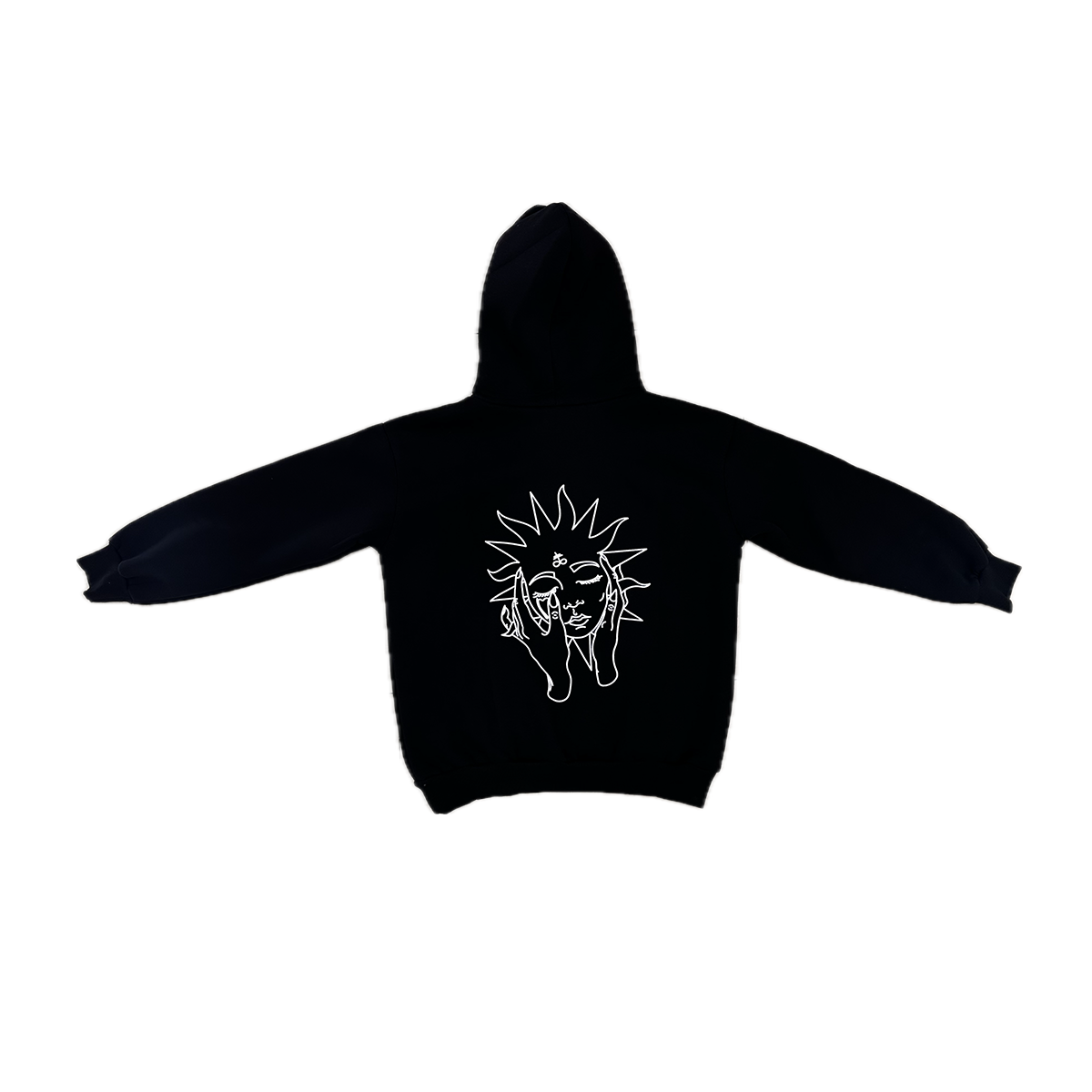 Hoodie Big Puff Logo Black
