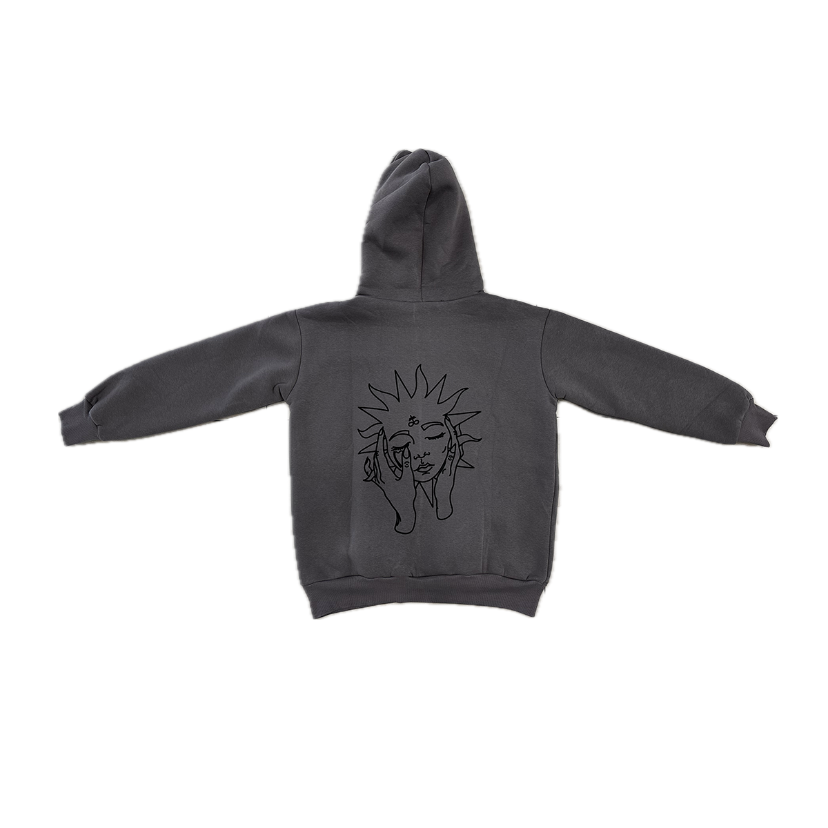 Hoodie Big Puff Logo Grey