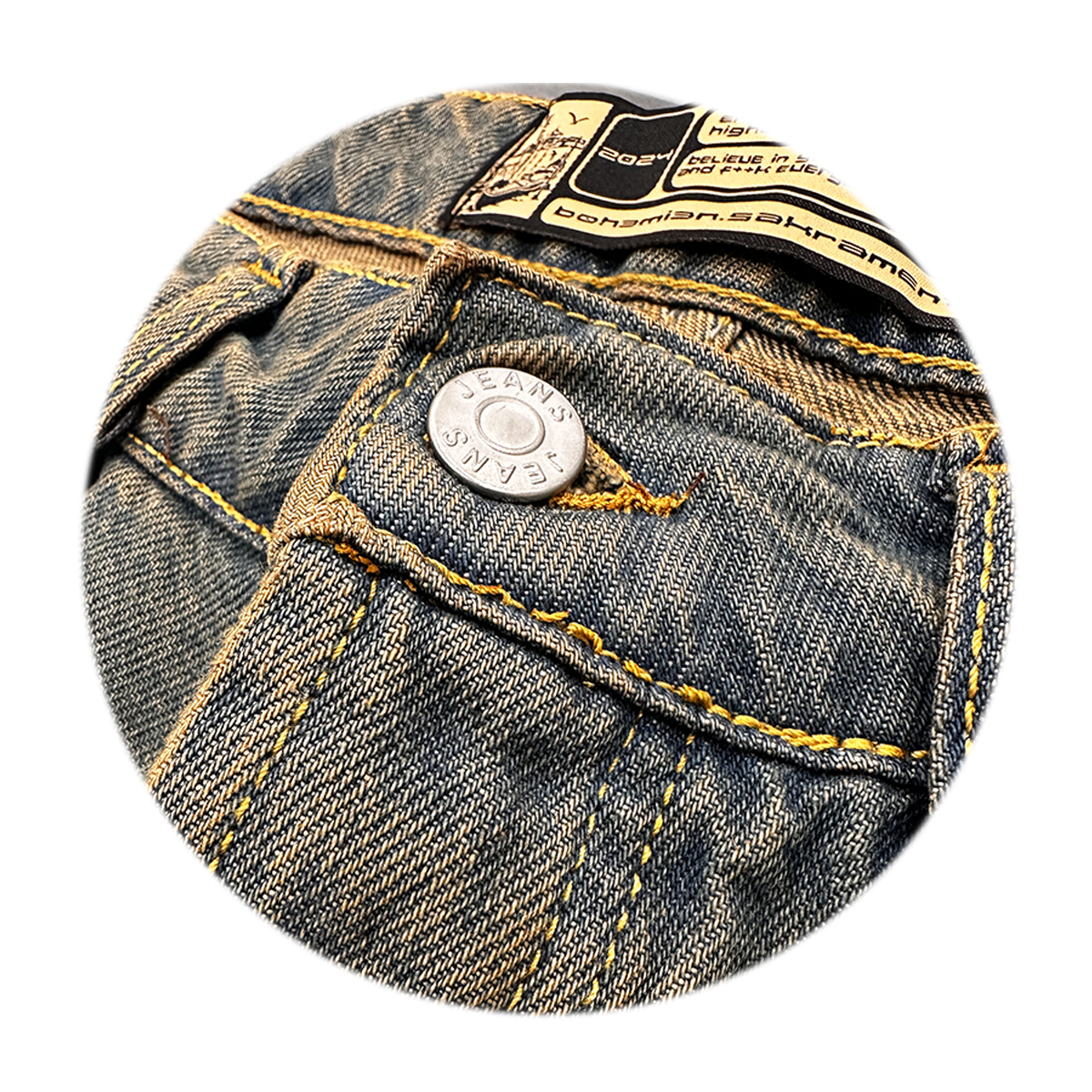 Washed Denim Pants