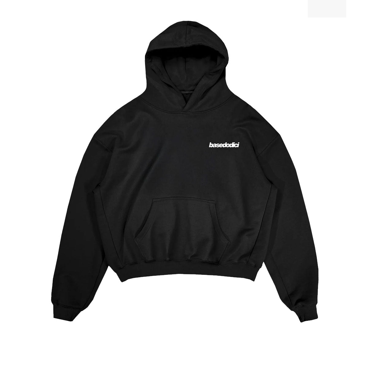 Basedodici Hoodie "COMFY" Vertical Logo Black/White