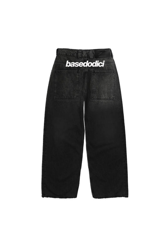 DENIM PANTS “DE LA RUE À LA RUE” BACKLOGO BLACK