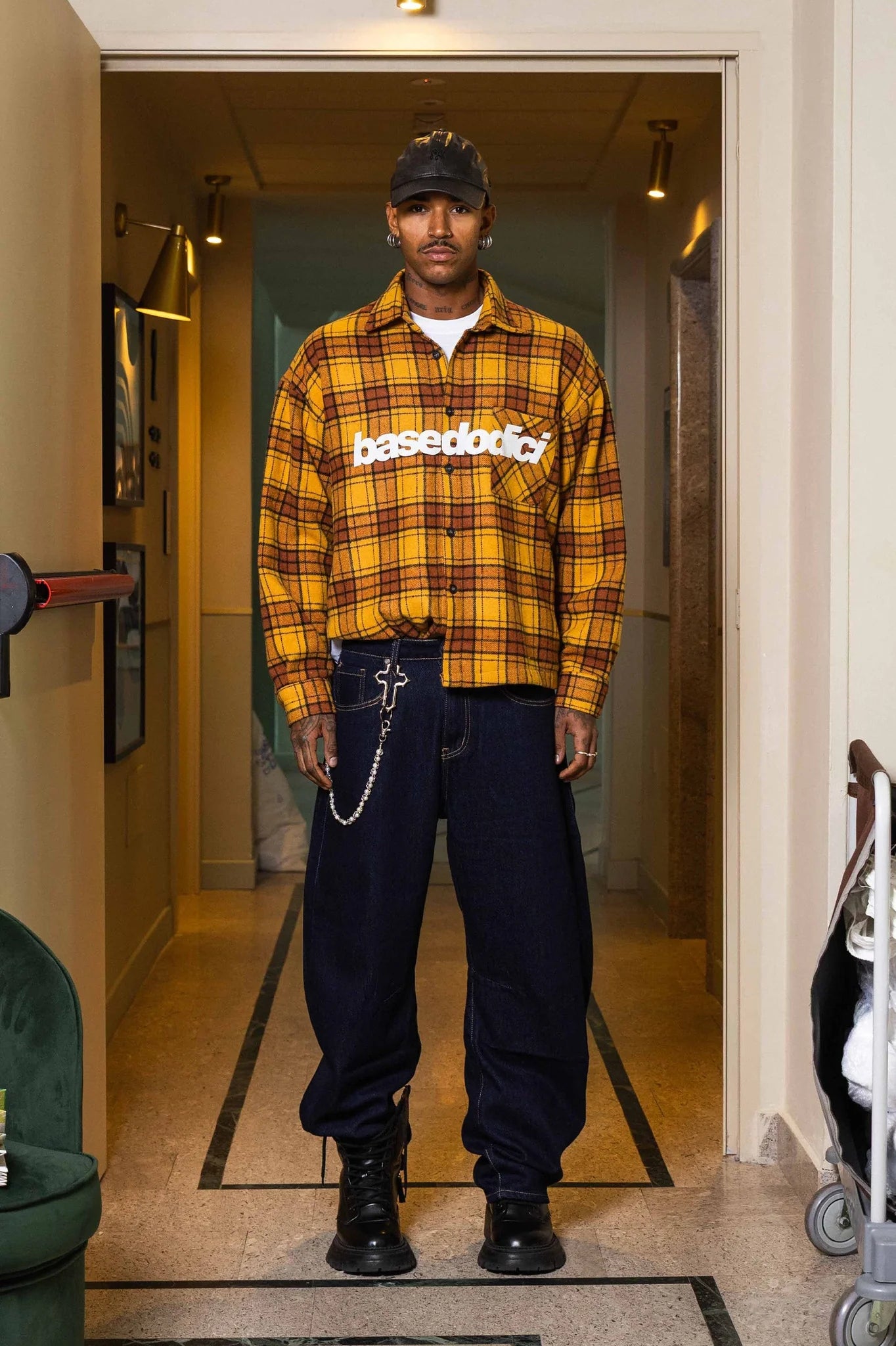 FLANELLA SHIRT "WORLD TOUR" YELLOW