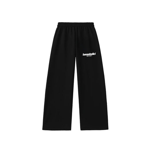 FLEECE PANTS "COMFY" FRONT LOGO BLACK/WHITE