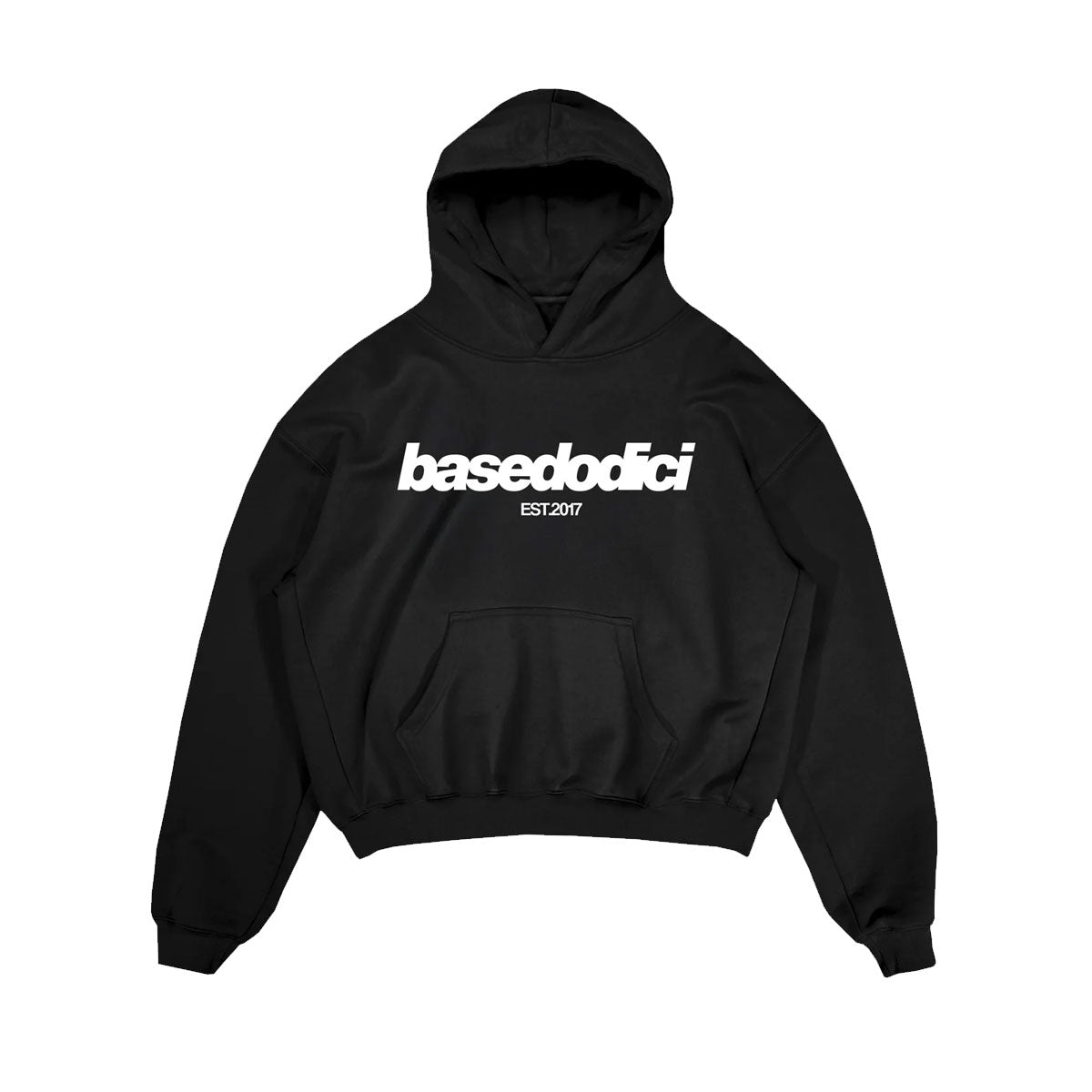 Basedodici Hoodie "COMFY"  FRONT LOGO BLACK/WHITE