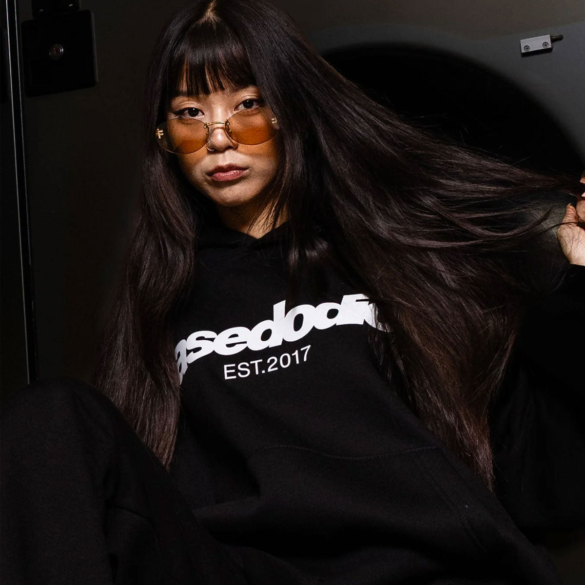 Basedodici Hoodie "COMFY"  FRONT LOGO BLACK/WHITE