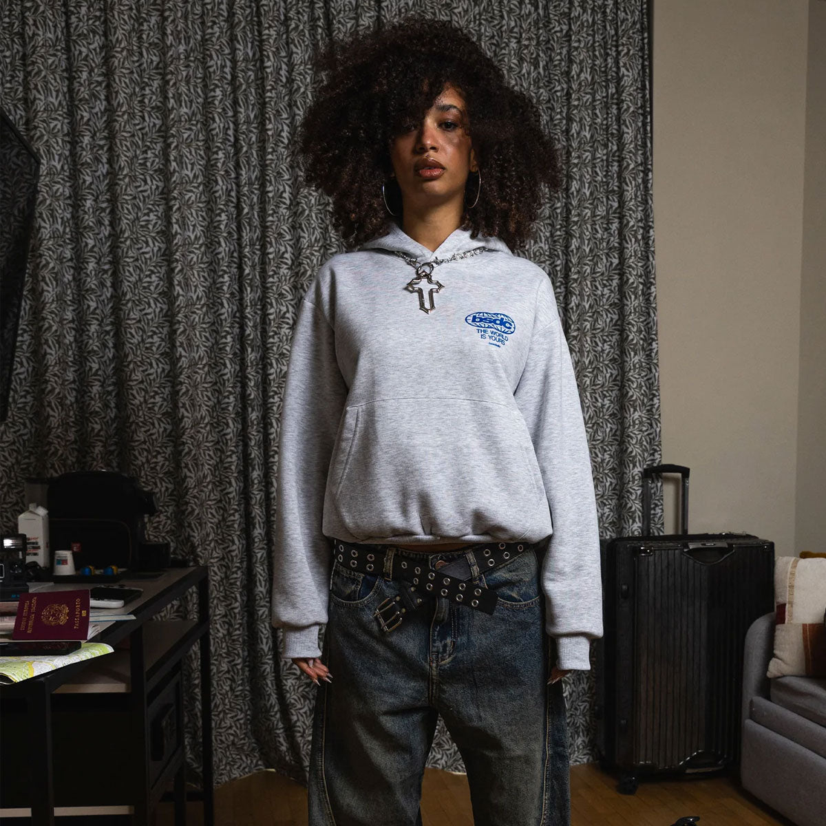 HOODIE "WORLD TOUR" DIPLOMATIC IMMUNITY ASHGREY