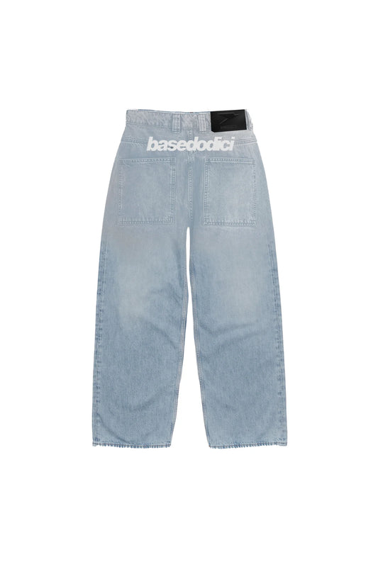 DENIM PANTS “DE LA RUE À LA RUE” BACKLOGO LIGHT BLUE