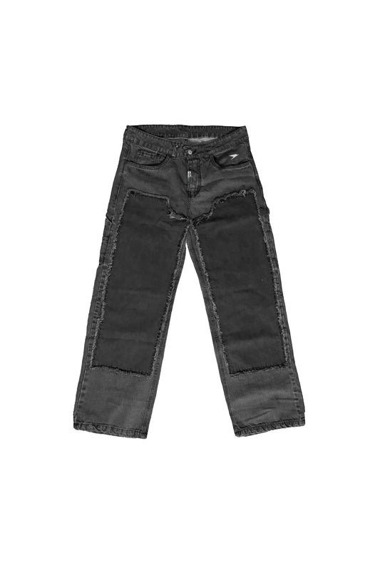 DOUBLE KNEE PANTS "RACING MADE" DISTRESSED