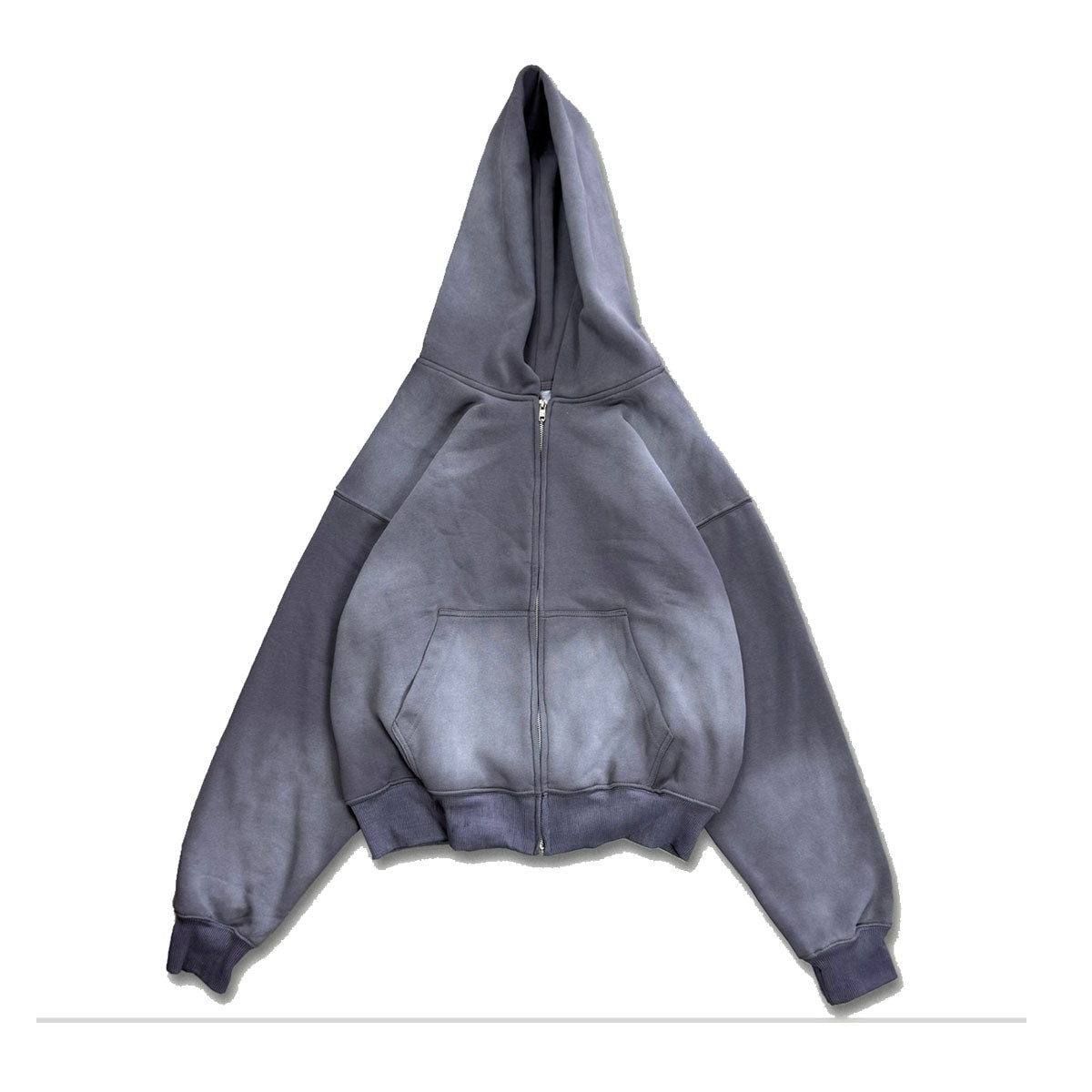 Alessio Giffi Collection  24/7 Basic Zip Hoodie grey - 𝑆𝑢𝑛 𝑓𝑎𝑑𝑒𝑑