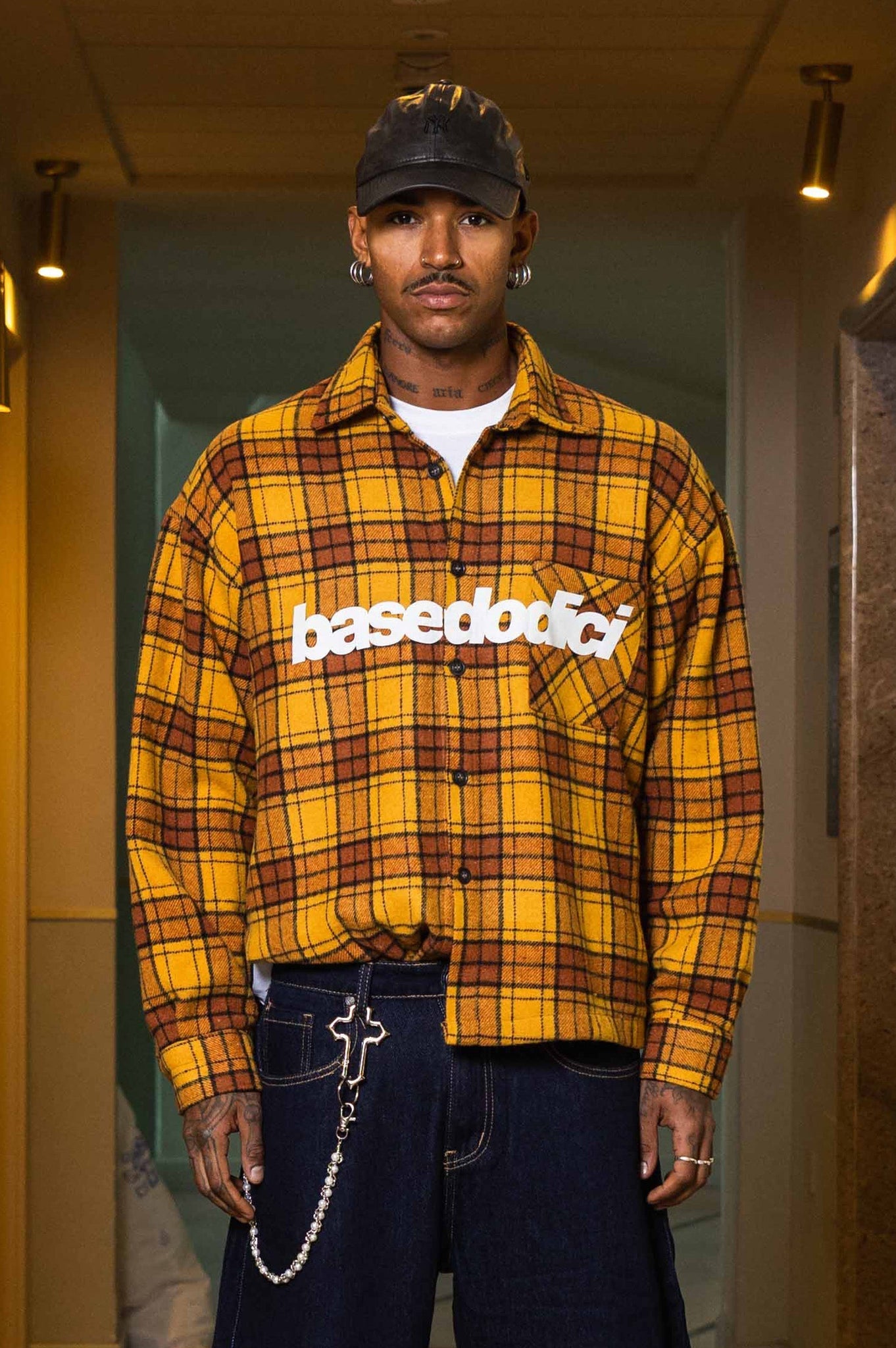 Basedodici Flanella Shirt "WORLD TOUR" Yellow