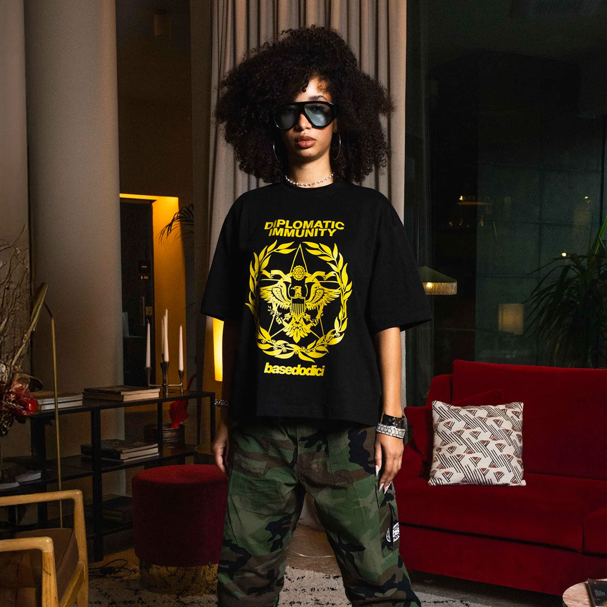 T-SHIRT "WORLD TOUR" DIPLOMATIC IMMUNITY BLACK